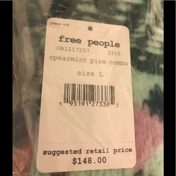 Free People Chunky Sweater In Spearmint Pine Combo New With Tags - Picture 10 of 11